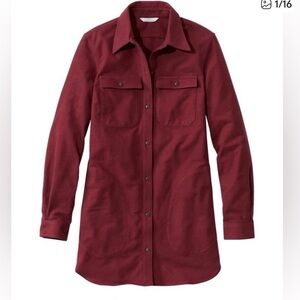 L.L. BEAN Signature Chamois Tunic Shirt Women's Burgundy Size XS/S BRAND NEW